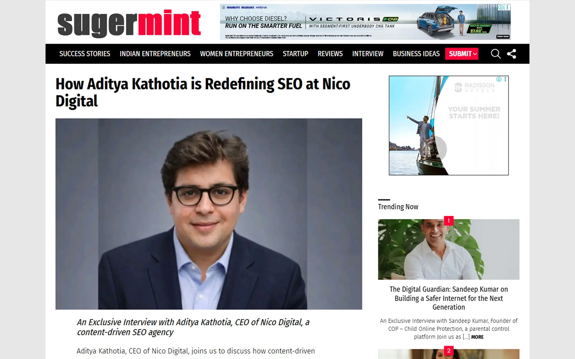 How Aditya Kathotia is Redefining SEO at Nico Digital on Sugermint