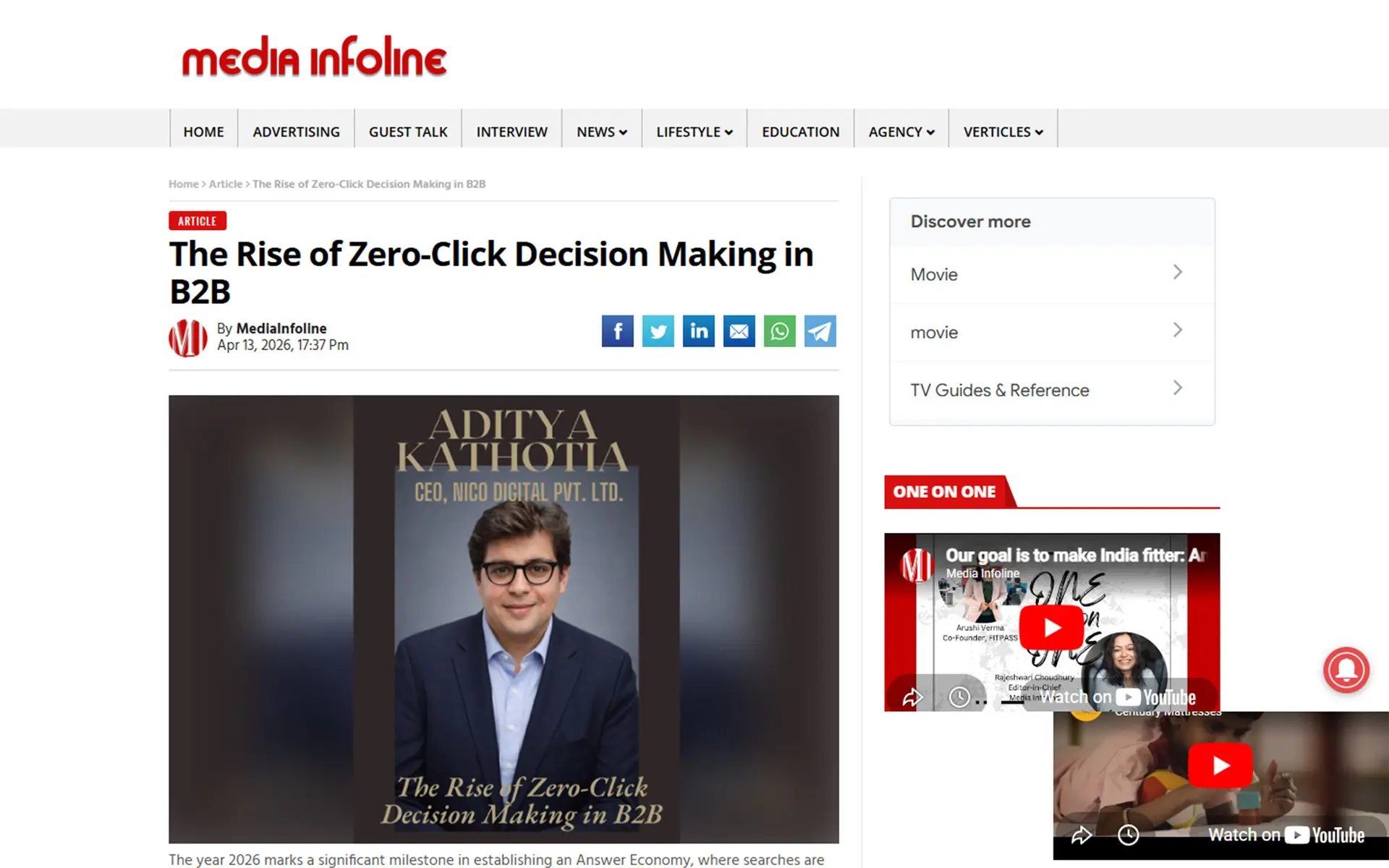 The Rise of Zero-Click Decision Making in B2B on Media Infoline