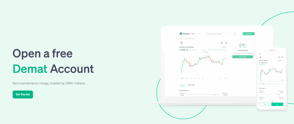Groww open demat account conversion page | Nico Digital