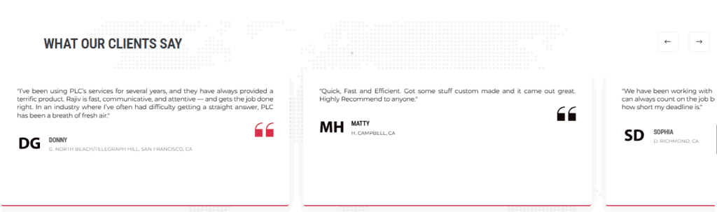 Testimonials slider