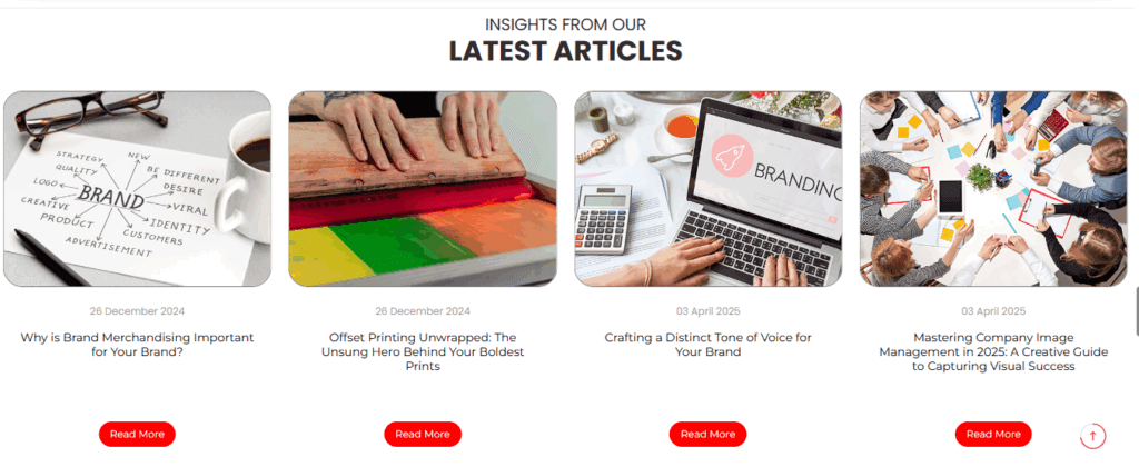 Blog section design