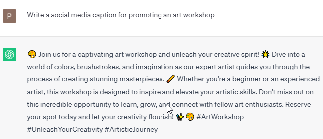 Chatgpt prompts for Social media captions