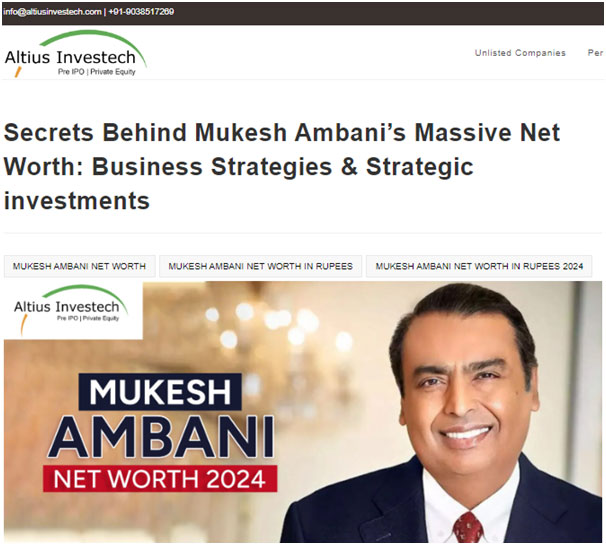 Mukesh Ambani Net Worth Blog