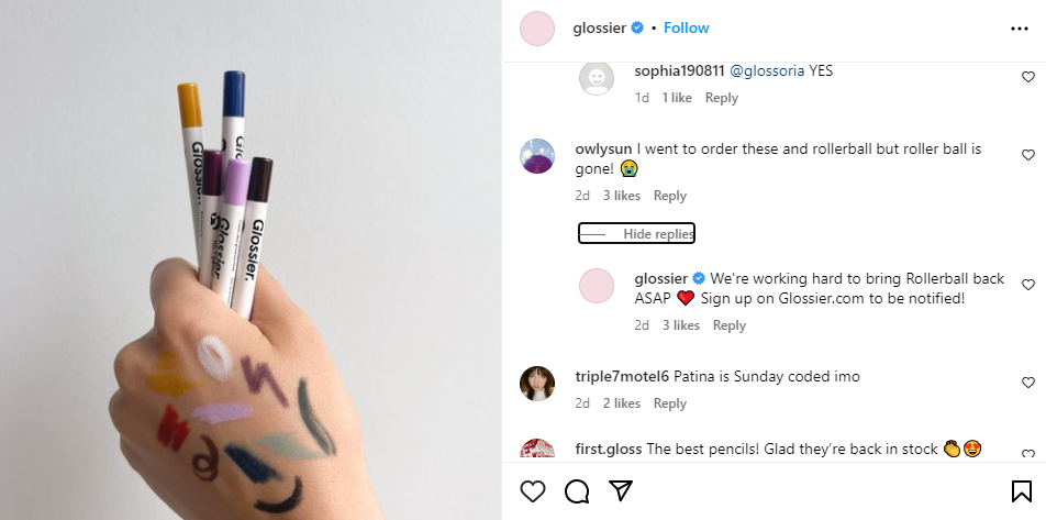 glossier instagram