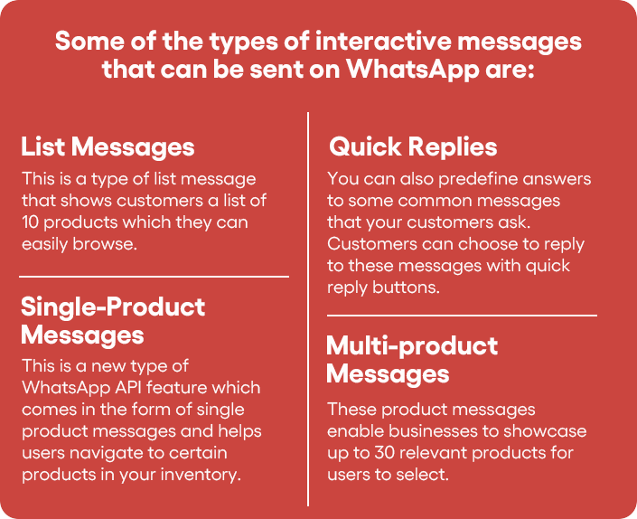 whatsapp interactive messages