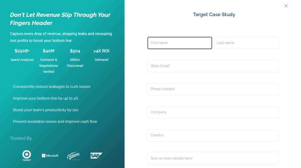 Pop-up form