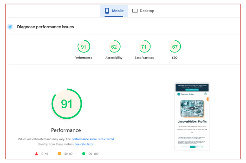 mobile optimized performance