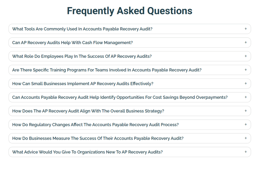 FAQ section